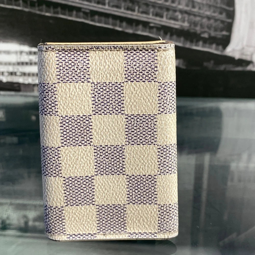 Authentic Louis Vuitton Damier Azur Key Card Holder